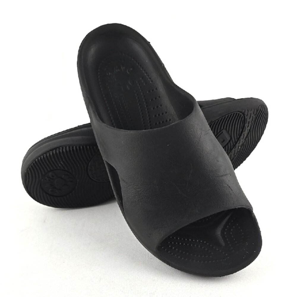 DAWGS Women's Black Flat Slip On Slides Sandals Size 8